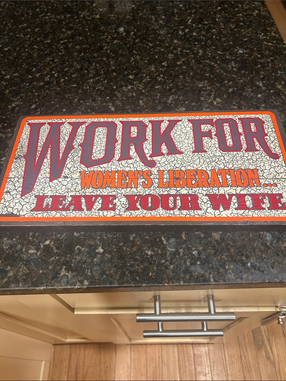 Vintage 70’sWork For Women's Liberation" Vintage-Style Wall Sign -